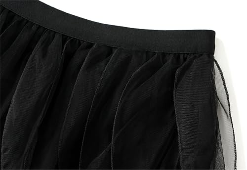 Women's A Line Tutu Tulle Skirts Elastic Waist Elegant Princess Petticoat Skirt2