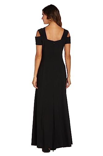 R&M Richards Women's Plus Size Missy One Piece Cold Shoulder Long Dress,  Black,  20W #TOP1