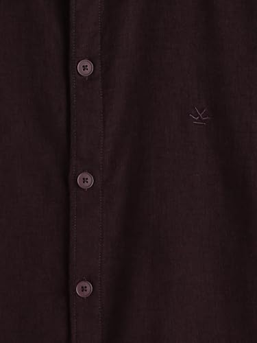 Image of WROGN Men's Cotton Linen Blend Casual Shirt | Solid Minimal Design | Slim Fit