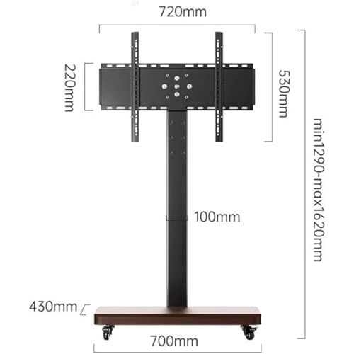 Soporte móvil para TV de piso regulable para 32-65'' LED miniatura 2