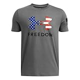 Under Armour Boys' Freedom Logo T-Shirt, (025) Castlerock / / Black, X-Large