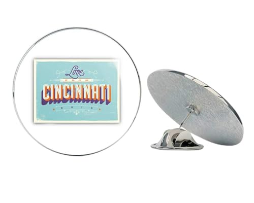 Cincinnati City Ohio USA Vintage Label Round Metal 0.75