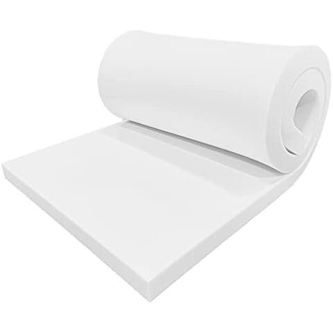 DURAFOAM Upholstery Foam Sheet - 80" x 20", 80" x 30" and 80" x 45" - All Thicknesses (80" x 20" (~200 x 50 cm), 0.5" (~1.25 cm) Thick) Cover