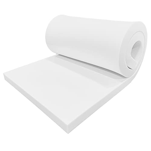DURAFOAM High Density White Firm Foam For Use In Upholstery, Cushions, Sofa, Beds, Seats, Campervans, Indoor/Outdoor Padding, DIY - DF160W - 80 x 20 x 0.5 inch (200 x 50 x 1.3cm)