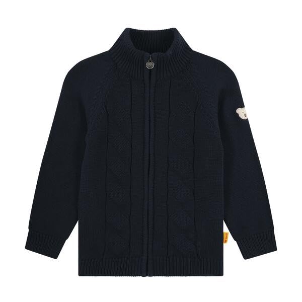 Steiff Sweatjacke EU Größe 116 steiff navy, Kinder Sweat-Jacke, Kapuzen-Jacke für Kleinkinder, weich und bequem, Kinder Sweatshirt, waschmaschinenfest