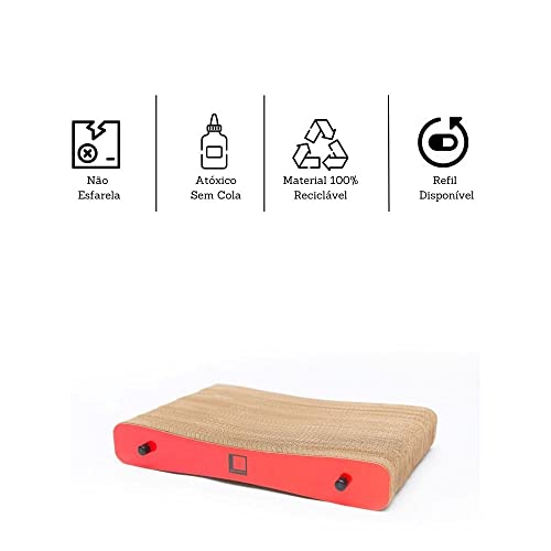 Gatomoderno Arranhador para Gatos de Papelão Kraft, Cama para Gatos, Brinquedo para Gatos, Modelo Ri
