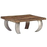 Material: Tischplatte aus recyceltem Massivholz + Stahl-Beine