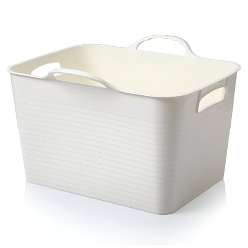 سلة بلاستيكية - حاوية تخزين كبيرة 44 × 25 × 30 سم، متعددة ال...