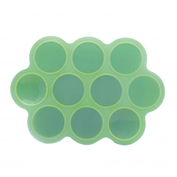 ROSEFINCH Baby Food Freezer Storage Tray with Clip-On Lid, Perfect for Puree Storage and Homemade Baby Food Freezer Tray with Lid Silicone Egg Bites Molds (Green) Pack of 1