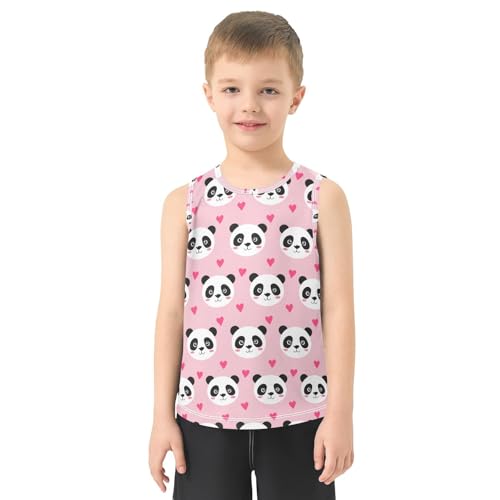 J JOYSAY Cartoon Panda Heart Lightpink Boys Tank Top Sleeveless Muscle Shirts Quick Dry Kids T-Shirts 3-15T2