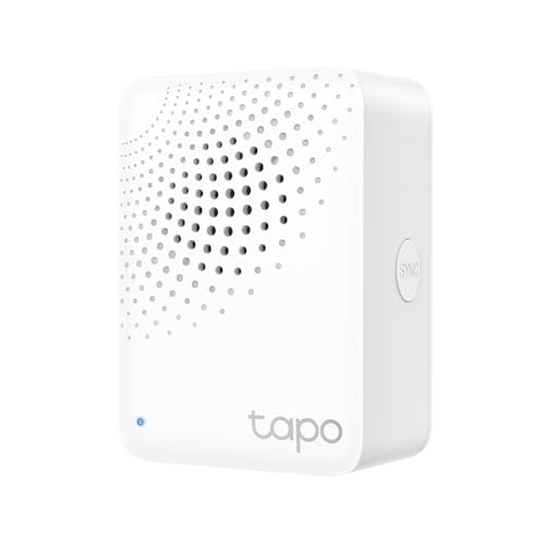 Tapo H100 Smart Hub with Chime, Works with Tapo Doorbell Camera, Smart Switch, Button and Sensor,Whole-Home Coverage,Connect Up to 64 Devices,19 Ringtones,Energy-Efficient, Quick and Easy Setup