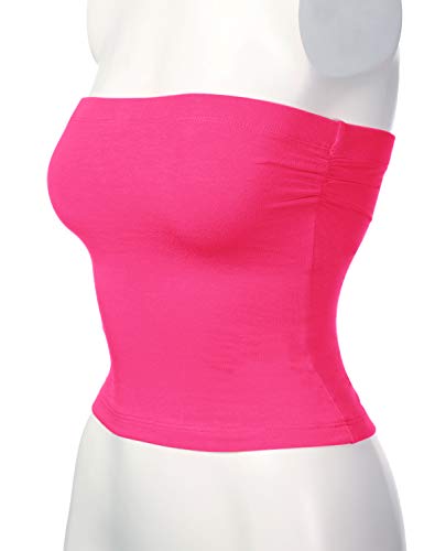 Image of Women's Shapewear Tube Tops Strapless Ruched Built-in Shelf Bra Casual
