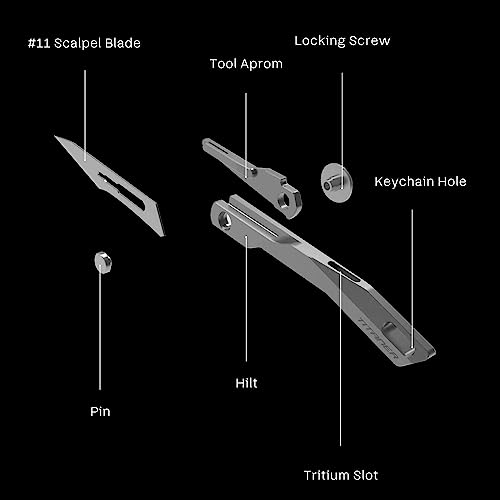 Titaner Titanium Edc Folding Small Pocket Scalpel Knife,Surgical Keychain Knives For Outdoor Skinning,Utility Knife,Craft Exacto Knife Blades Suitable For Pedicure, Fishing, Skinning (Falcon) #TOP2