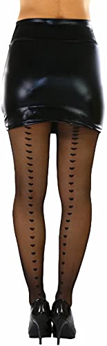Image of ToBeInStyle Women's Valentine Day Themed Opaque Sheer Pantyhose w /Heart Love