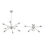 ALISADABOY Brushed Nickel Sputnik Chandelier 10 Light & 6 Light Sputnik Ceiling Light Fixture for Di