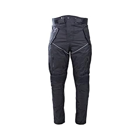 Xtron Bikewear Mens's Motorcycle Textile Trousers Motorbike Cordura Waterproof CE Armour Pants (40W / 32L) Black Cover