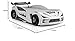 Aileenstore Autobett Kinder Kinderbett Rio 90x200 Rennwagenbett inkl. Lattenrost LED-Leuchte Spoiler (ohne Matratze, Weiß ohne Sportsitze)