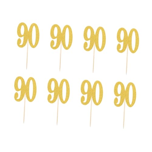 Cabilock 30 Peças 90 escolha de cupcake topo de bolo aniversário decoração de bolo de aniversário de