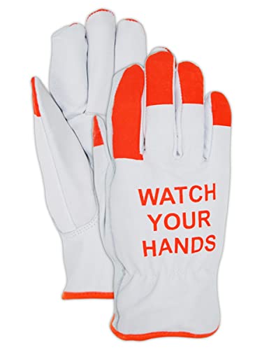 MAGID Hi-Viz Watch Your Hands Goatskin Leather Driver Glove (1 Pair)