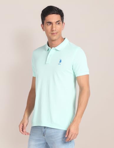 Image of U.S. Polo ASSN. Men's Cotton Slim Fit Solid Polo Shirt