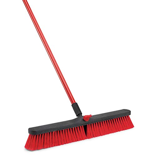 Libman Commercial 805 Multi-Surface Push Broom, 64" Length, 24" Width, Black/Red (Pack Of 4) #TOP15