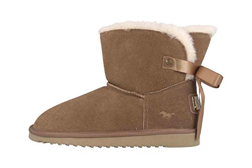 Preisvergleich Produktbild MUSTANG Damen Leder Stiefel Beige Lammfell, Schuhgröße:EUR 45