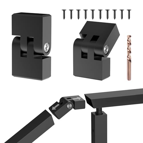 RailinGo 2Pack Handrail Vertical Pivot Connectors - Flat Handrail Accessories, POM Handrail Connector Fittings for Rectangular Cable Railing Handrail, Stair Cable Railing System, RG01-V