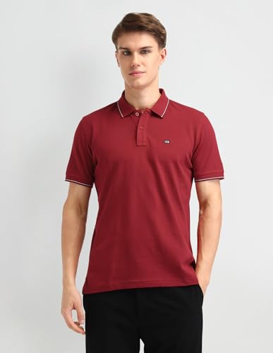 Image of Arrow Sport Men Regular fit Cotton Solid Short Sleeves Polo Shirt