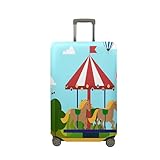Morbuy Funda Maleta Grande, Impresión de Carrusel Protectoras para Funda Maleta Cabina Antipolvo, Funda para Maletas de Viaje Elástica (M (22-25 Inch Luggage),Parque de Atracciones)
