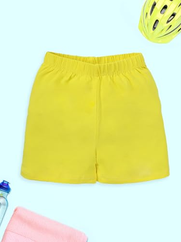 Image of KiddoPanti Girls Cycling Shorts Pack of 3 | Soft & Stretchy Cotton Spandex | Comfortable Fit with Elastic Waistband | Solid Colors Half Tights for Girls Inners