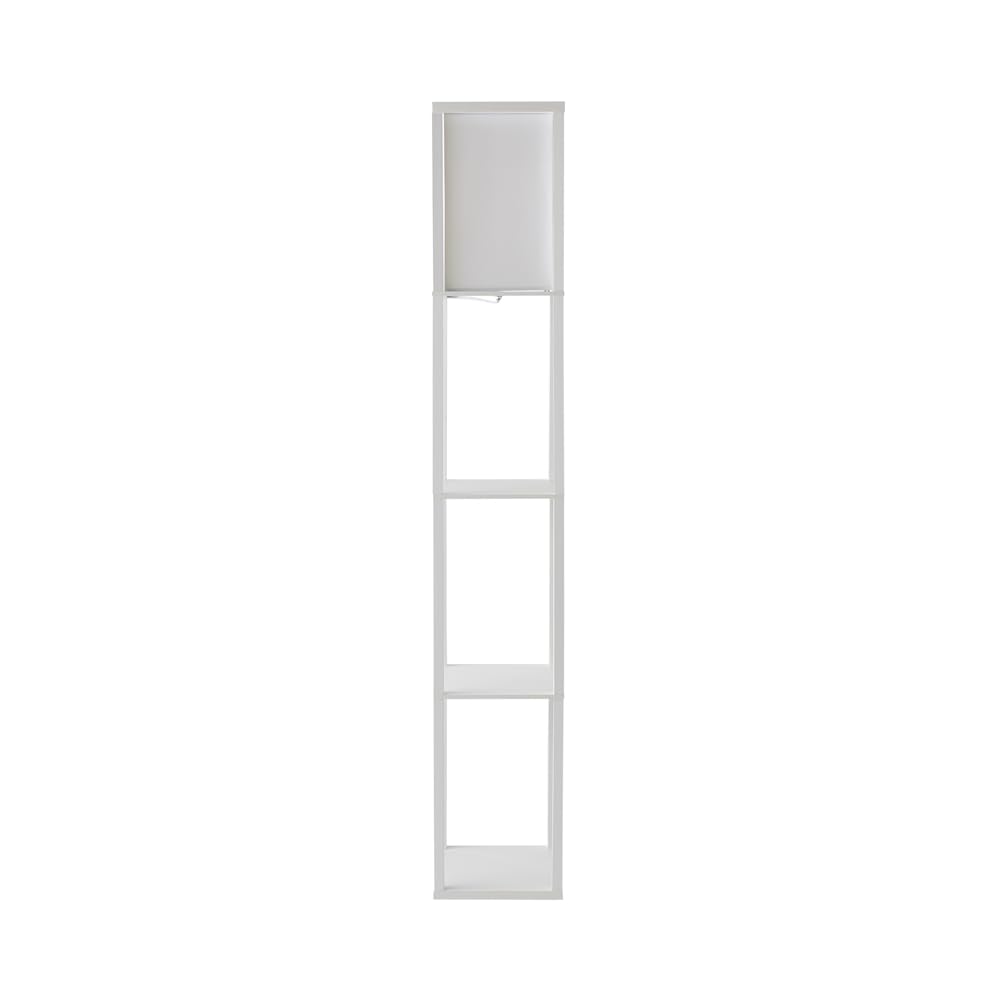 MiniSun | White Wooden Floor Lamp with Shelves | Floor Lamps & Torchieres, Home Décor & Improvement Essential | Includes 10W GLS Bulb [3000K Warm White]