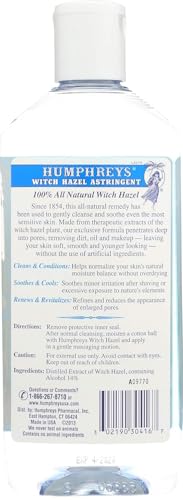 Humphrey's Witch Hazel Astringent 100% All Natural Witch Hazel 16 Ounce