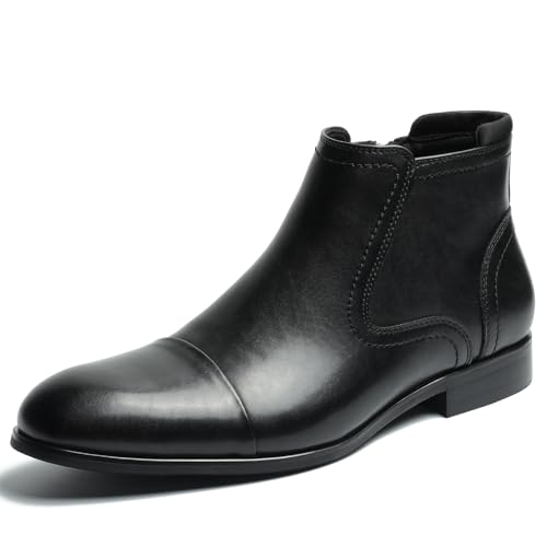 Cestfini Black Chelsea Boots Men Dress Boots with Zipper Casual