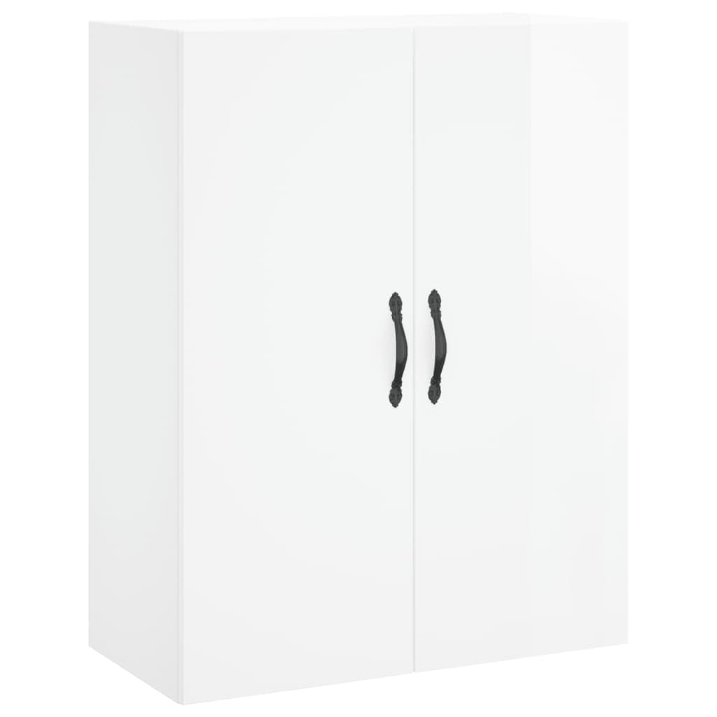 Conjunto de muebles - Alacena de alto brillo blanco 69,5 x 34 x 180 cm, madera de ingeniería