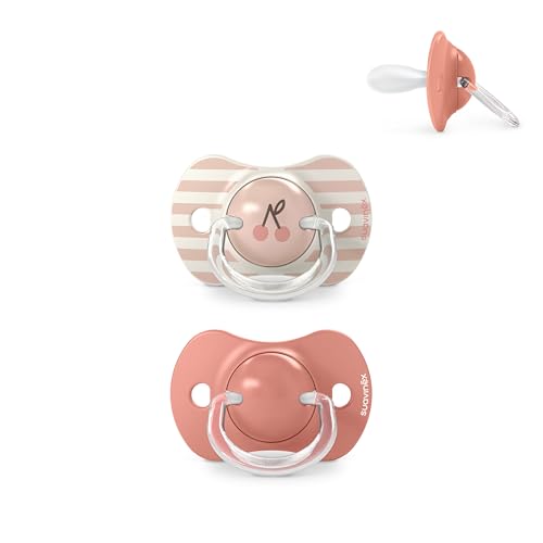 Suavinex, Pack de 2 Chupetes para Bebés +18 Meses, con Tetina Fisiológica de Silicona SX Pro Simétrica, Plana y Flexible, Respeta el Desarrollo Bucodental, Birdies Rosa