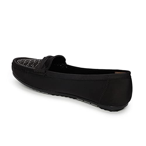 Image of Marc Loire Womens Soft Comfortable Anti Slip Flat Loafers for Casual & Office Wear