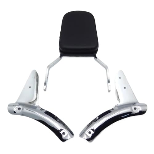 Dossier Passager Arrière Moto Shadow Aero 1100 sissy bar avec coussin et pièces flamme chromé