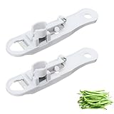 2 cortadores de judías verdes y cortador de verduras con cuchillas dobles de acero inoxidable, restaurantes caseros