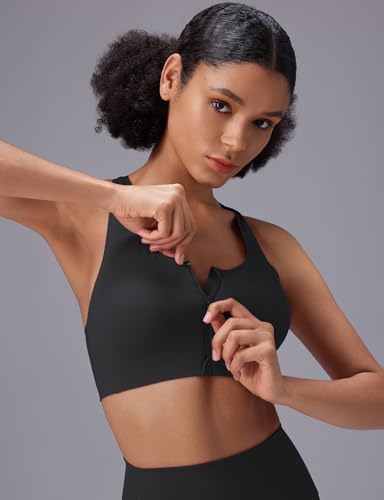Image of baleaf Sweatleaf Adjustable Sports Bras for Women, Padded Racerback Yoga Bra, High Impact Molded Cup Workout Bra