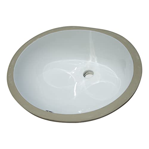 Msi 17 Inch X 14 Inch Oval Porcelain Ceramic Undermount Bathroom Vanity Vessel Sink, White #TOP3