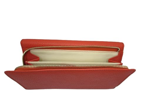Italian Leather Vera Pelle Women's Wallet, 12 Card Slots, Red Cretta Made in Italy (cretta red)3
