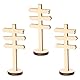 3 Stücke Miniatur Wegweiser Holz Miniatur Deko Miniatur Zubehör Wichteltür Zubehör Puppenhaus Zubehör DIY Miniatur Schild mit Sockel Miniatur Wichtel Zubehör