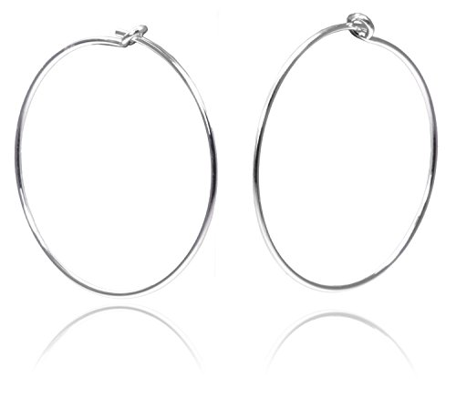 Ugems 3 Pairs Sterling Silver Beading Hoops 45Mm #TOP2