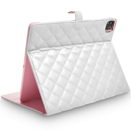 Changjia for iPad Air 13 Inch Case M4 2026/M3 2025/M2 2024, iPad Pro 12.9 (6th/5th Gen 2022/2021),Cute Crown Rhinestones Elegant PU Leather Auto Sleep/Wake Stand Protective Case for iPad Air 13",White by Changjia - Image 5