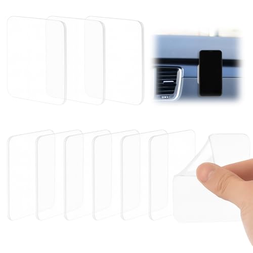 Antirutsch Pads,10 Stück Nano Gel Pad,Waschbare Auto Anti Rutsch Pads,Doppelseitig Klebende Antirutschmatte Auto Armaturenbrett Wiederverwendbar (Transparentes Quadrat)