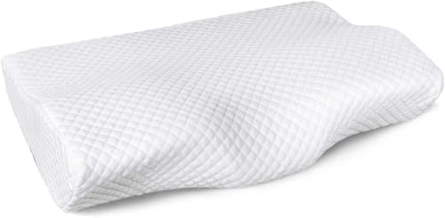 Image of WOOMZY Memory Foam Pillow, Contour Cervical Orthopedic Memory Foam Pillows Supports Neck Pain and Shoulder Pain for Sleeping, Ergonomic Cervical Neck Support Pillow (Butterfly Shape-1)