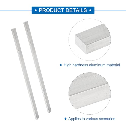 Image of MECCANIXITY 6 Pcs Square Aluminum Flat Bar, 15 /64 inch (6mm) Thick x 25 /64 inch (10mm) Width x 12 inch (305mm) Long 6061 Aluminum Flat Plate Solid New Mill Stock Silver for Industrial Building