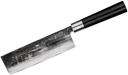 Samura Super 5 Damascus Professional Japanese Kitchen Knife Nakiri Micarta. Hardness 60 HRC