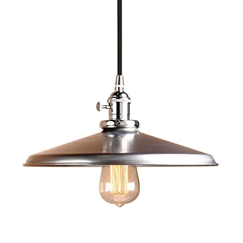 Chandelier industriel chrome brillant rond en métal au fini miroir haut de gamme
