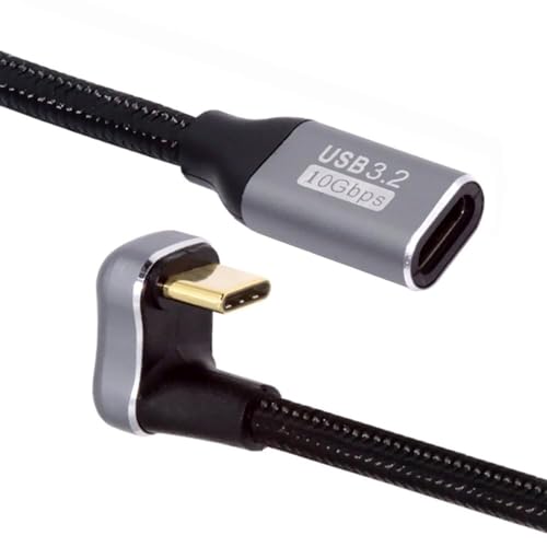 Image of WISTAR USB C to C Cable USB 3.2 Type C 10Gbps 100W Male to Female U Shape Angled Extension Data Cable